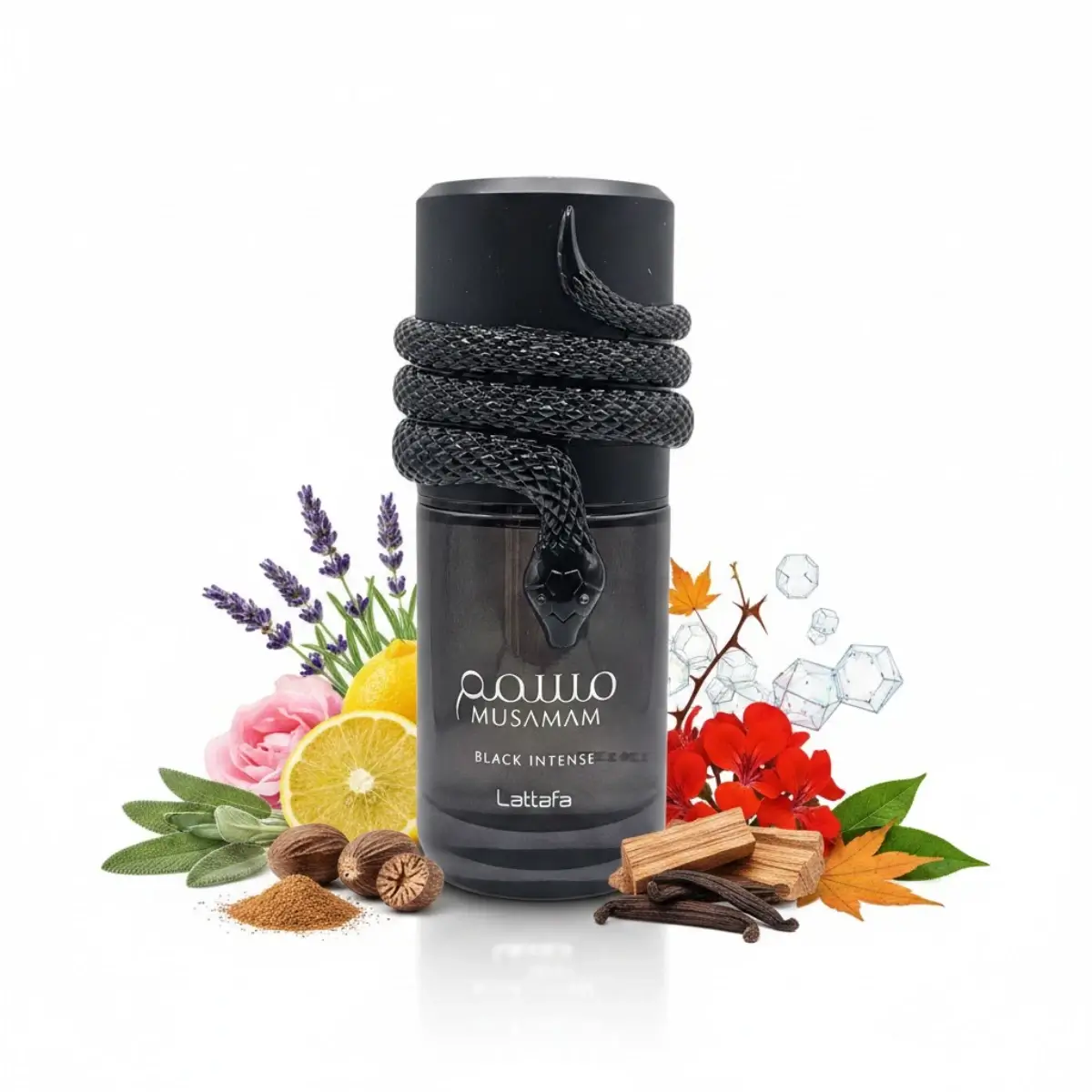Notas olfativas del perfume Musamam Black Intense Lattafa EDP 100ml